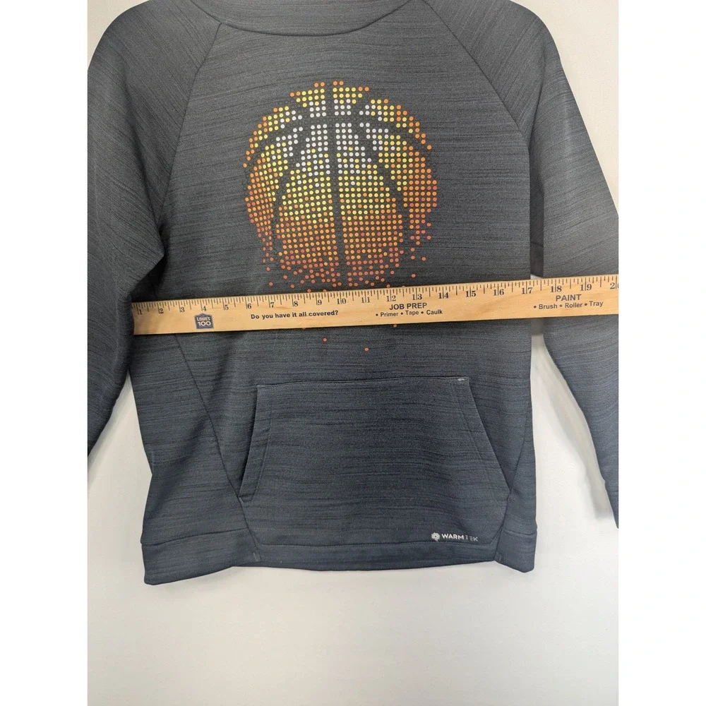 Tek Gear Boys WarmTek Basketball Graphic Hoodie Charcoal Grey Size L 14/16